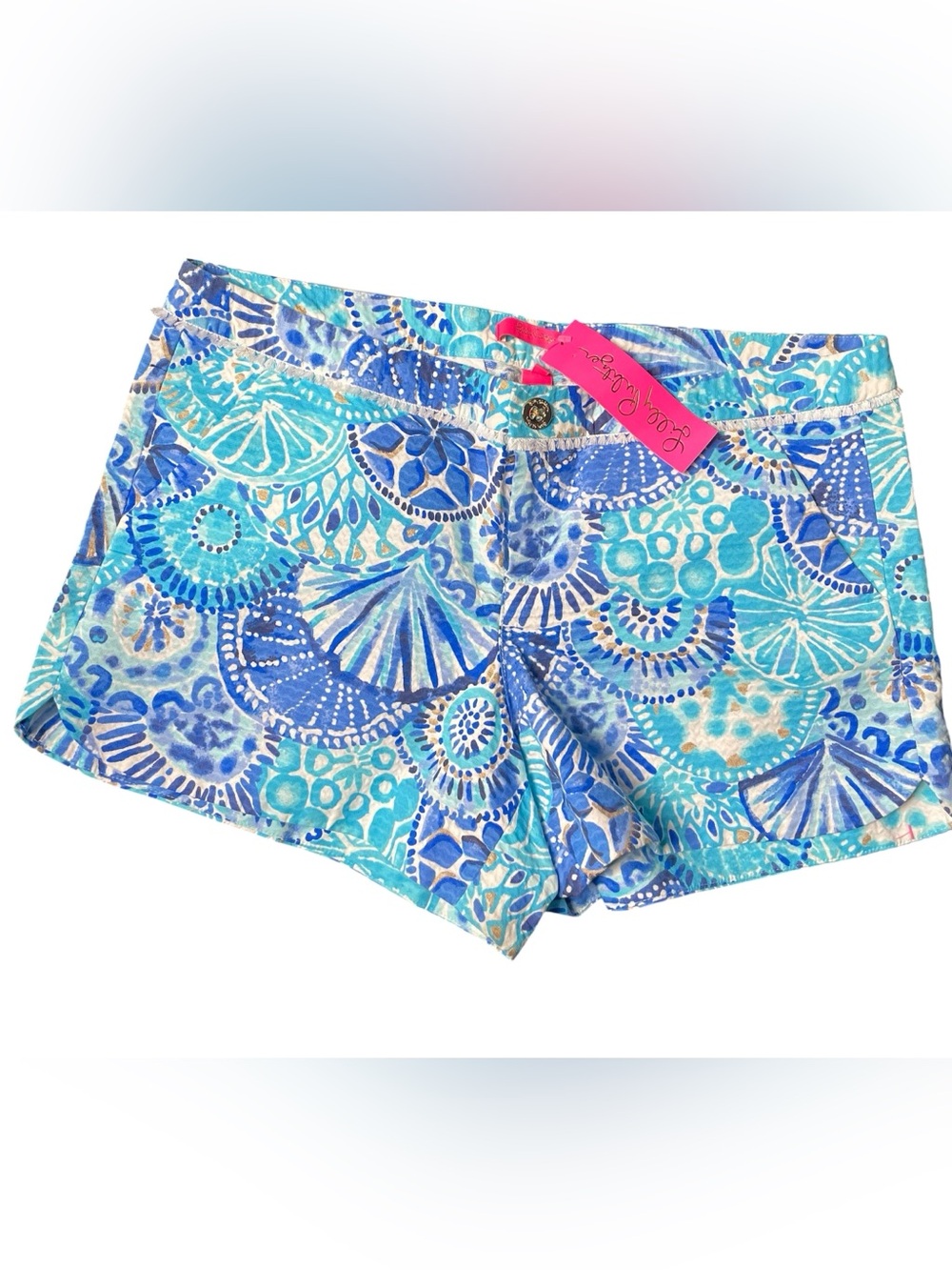 NWT Lilly Pulitzer Nautical Print Shorts Size 12 100% Cotton Cruise Resort